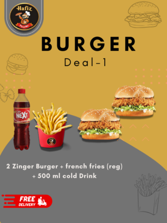 Deal 1 (2 Zinger + 1 French Fries Regular + 500 ml Drink)