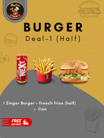 Deal 1 [Half] (1 Zinger + 1 French Fries Regular half + can)